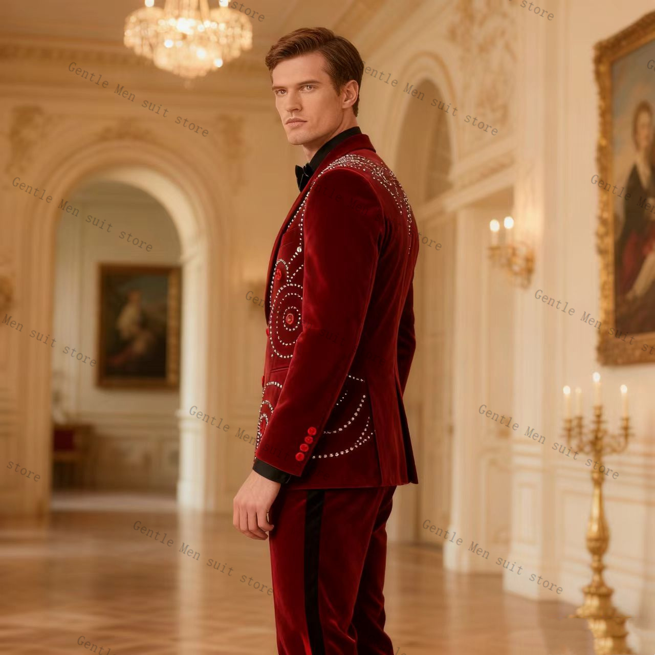 Мужской костюм из вельвета, кр – обзор и цена Men Formal Wear With Coat
